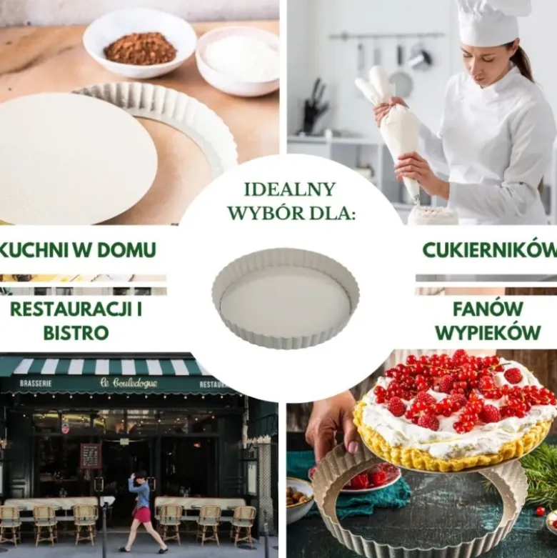 Forma do tarty z wyjmowanym dnem 25cm z powłoką non-stick beżowa KingHoff