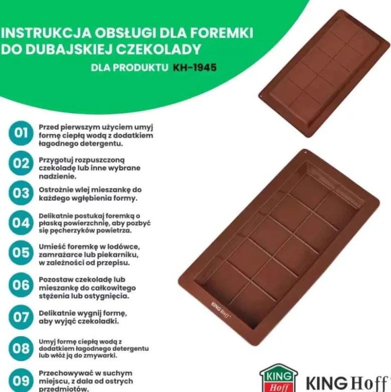Forma silikonowa do czekolady Dubajskiej 25x13.5 cm Kinghoff 1945