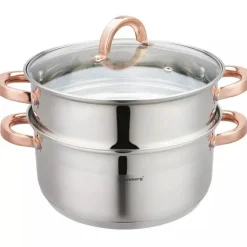 Garnek do gotowania na parze 5 l parowar 24 cm stalowy 3 elementy Klausberg KB 7734
