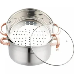 Garnek do gotowania na parze 5 l parowar 24 cm stalowy 3 elementy Klausberg KB 7734