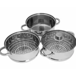 Garnek do gotowania na parze 3.1 l parowar 20 cm stalowy 4 elementy Kinghoff KH 3321