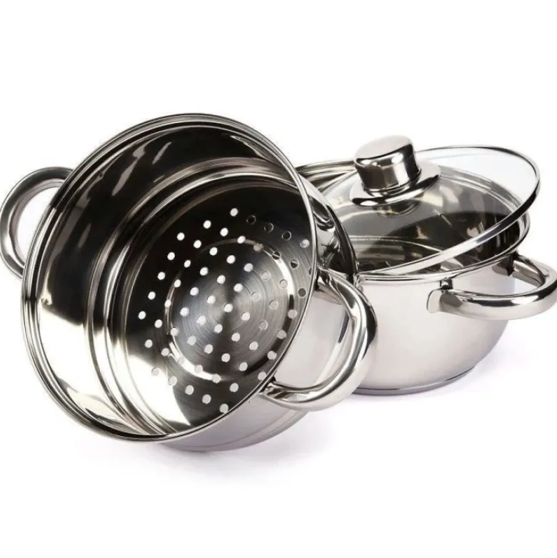 Garnek do gotowania na parze 2.5 l parowar 18 cm stalowy 3 elementy Florina Divapore