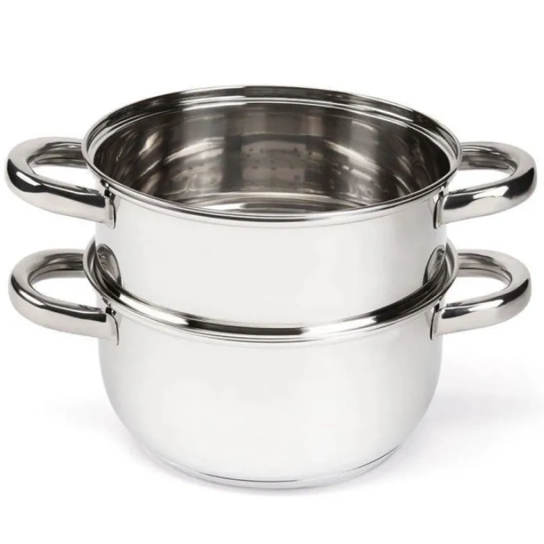 Garnek do gotowania na parze 2.5 l parowar 18 cm stalowy 3 elementy Florina Divapore
