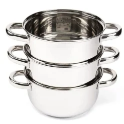 Garnek do gotowania na parze 2.4 l parowar 18 cm stalowy 4 elementy Florina Divapore