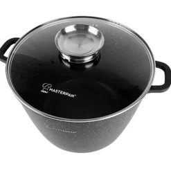 Garnek duży marmurowy z pokrywką głęboki czarny 10 L indukcja gaz Masterpan MP 2132