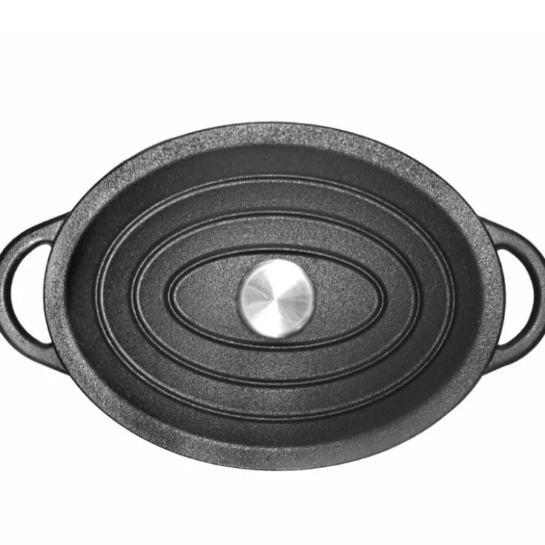 Garnek żeliwny 33 cm brytfanna 2w1 okrągła 4L na indukcję gaz Krisberg KR 7773