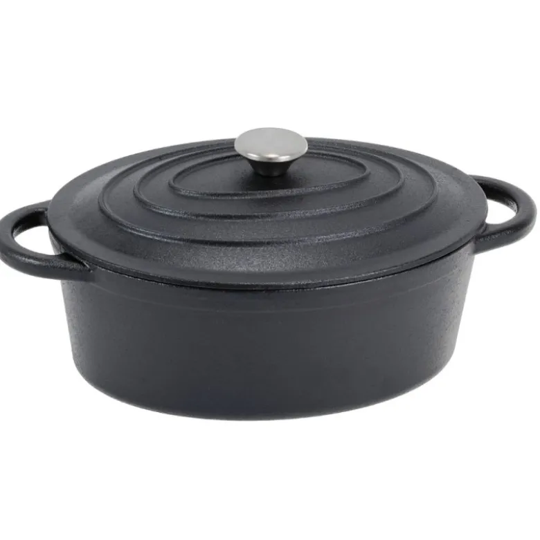 Garnek żeliwny 33 cm brytfanna 2w1 okrągła 4L na indukcję gaz Krisberg KR 7773