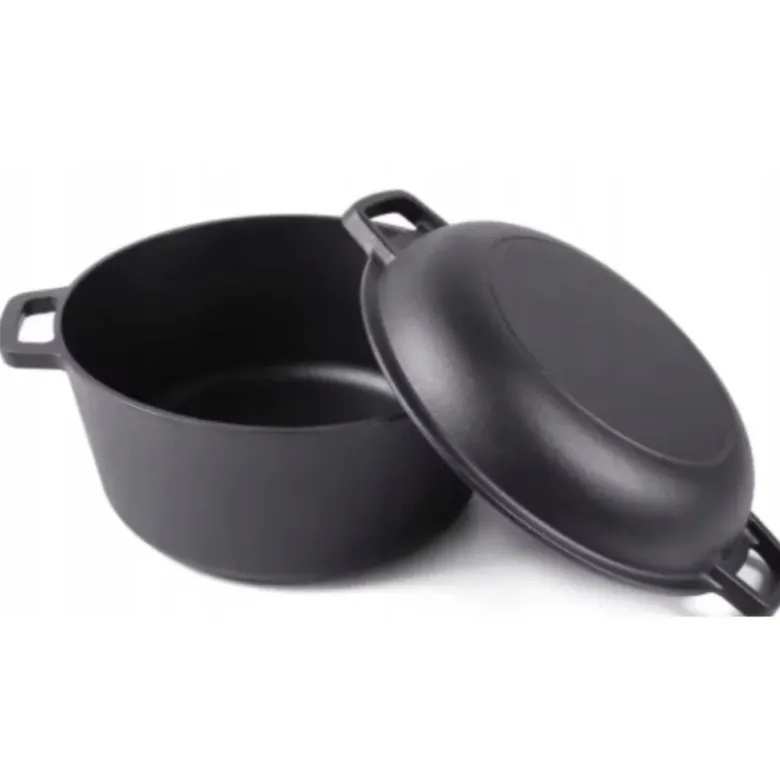 Garnek żeliwny 26 cm brytfanna 2w1 okrągła 4.5L na indukcję gaz Krisberg KR 7702