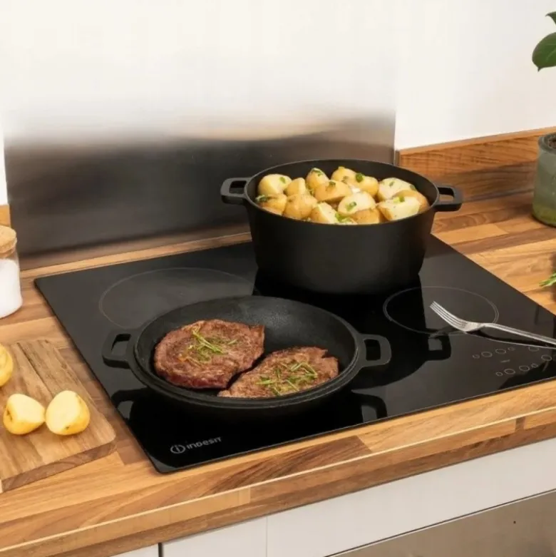 Garnek żeliwny 26 cm brytfanna 2w1 okrągła 4.5L na indukcję gaz Krisberg KR 7702