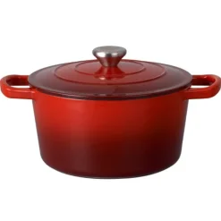Garnek żeliwny emaliowany 2.1 L MG Home Infinito kociołek czerwony 20 cm