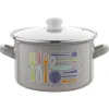 Garnek emaliowany 3.7 L prosty z pokrywką 20 cm Emalia Pleszew Staffio