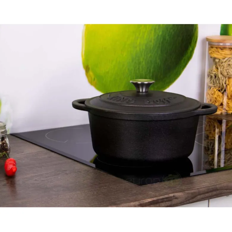 Garnek KingHoff KH 1477 -29 cm żeliwny 4,5 L Ciężki Indukcja Gaz Brytfanna