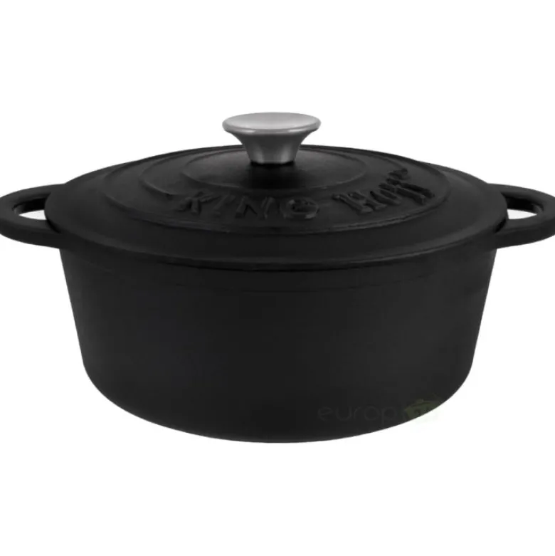 Garnek KingHoff KH 1477 -29 cm żeliwny 4,5 L Ciężki Indukcja Gaz Brytfanna