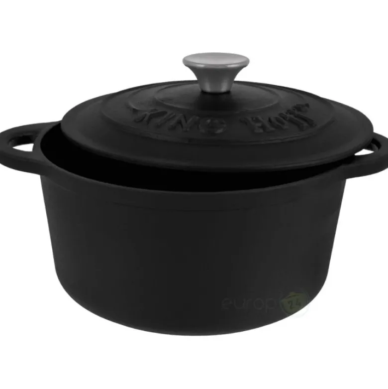 Garnek KingHoff KH 1476 -24 cm żeliwny 4,0 L Ciężki Indukcja Gaz Brytfanna