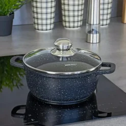 Garnek marmurkowy mały 3.3 l z pokrywką Kinghoff KH 1594 indukcja gaz
