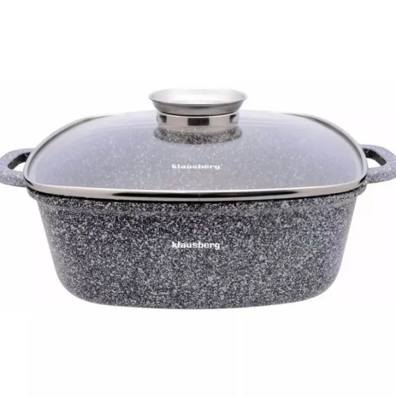 Garnek marmurowy kwadratowy Klausberg KB 7531 Brytfanna 5.5L na indukcje 26 cm