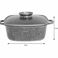 Garnek marmurowy kwadratowy Klausberg KB 7531 Brytfanna 5.5L na indukcje 26 cm