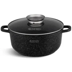 Garnek marmurowy z pokrywką Edenberg EB 8119 5.6L na indukcję 26 cm