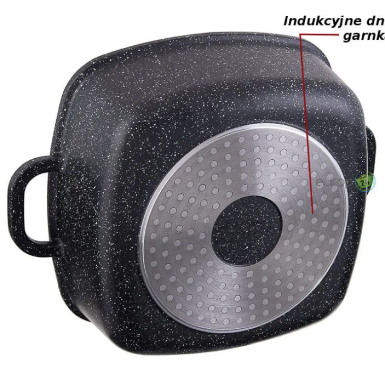Garnek marmurowy z pokrywką Kinghoff KH 1605 6.5 L na indukcję czarny