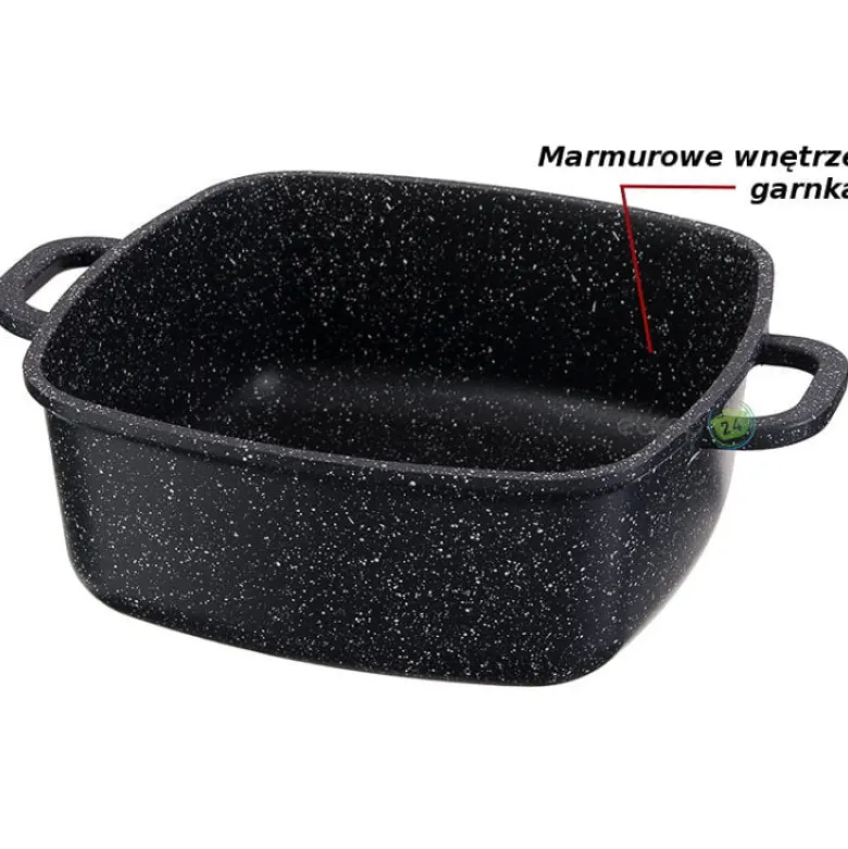 Garnek marmurowy z pokrywką Kinghoff KH 1605 6.5 L na indukcję czarny