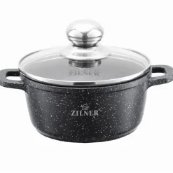 Garnek marmurowy z pokrywką Zilner ZL 9003 2.3L na indukcję 20 cm