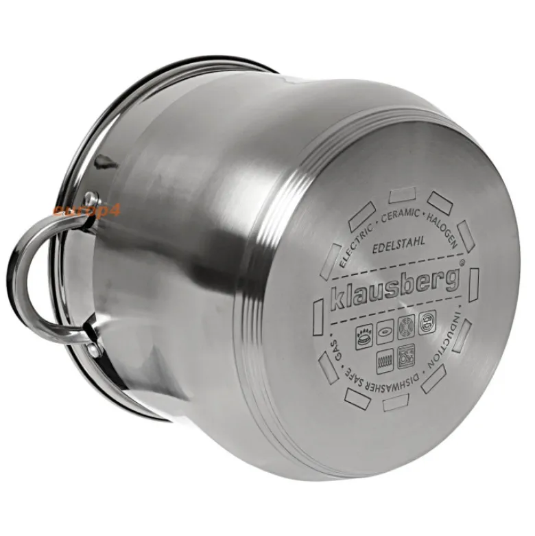 Garnek na indukcję Klausberg KB 7163 8.6 L stalowy z pokrywką, na gaz