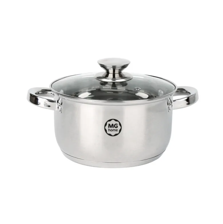 Garnek stalowy MG Home Verso Daily 18 cm 2,2 litra z pokrywką na indukcję