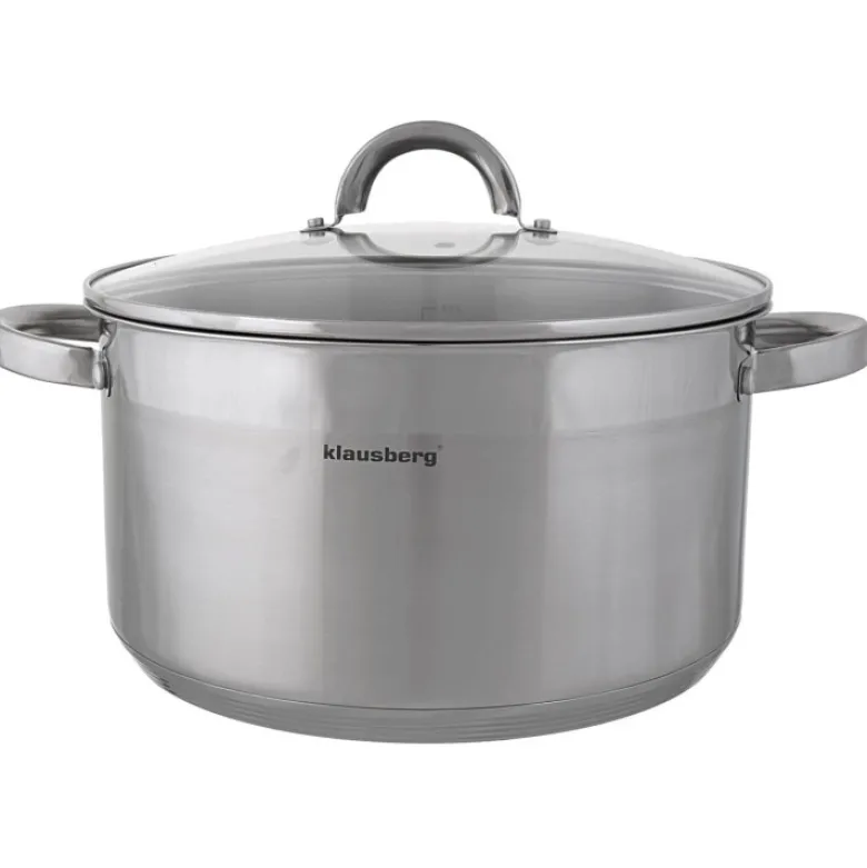 Garnek stalowy z pokrywką 4.5 L na indukcję