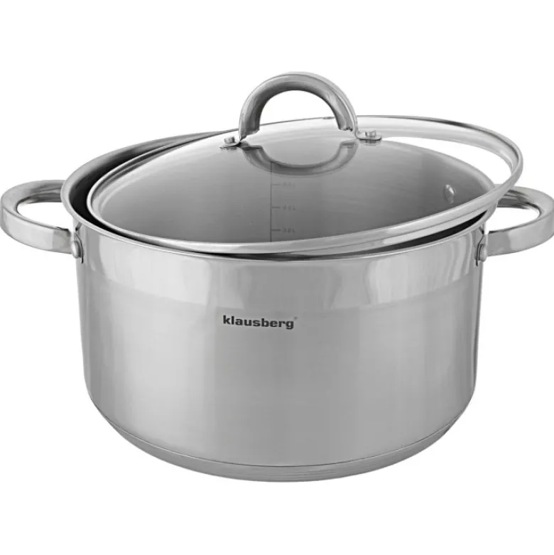Garnek stalowy z pokrywką 4.5 L na indukcję