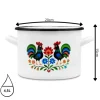 Garnek tradycyjny emaliowany 20 cm z uchwytami stalowy biały Folk 4,5 l Tragar