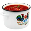 Garnek tradycyjny emaliowany 24 cm z uchwytami stalowy biały Folk 7.8L Tragar