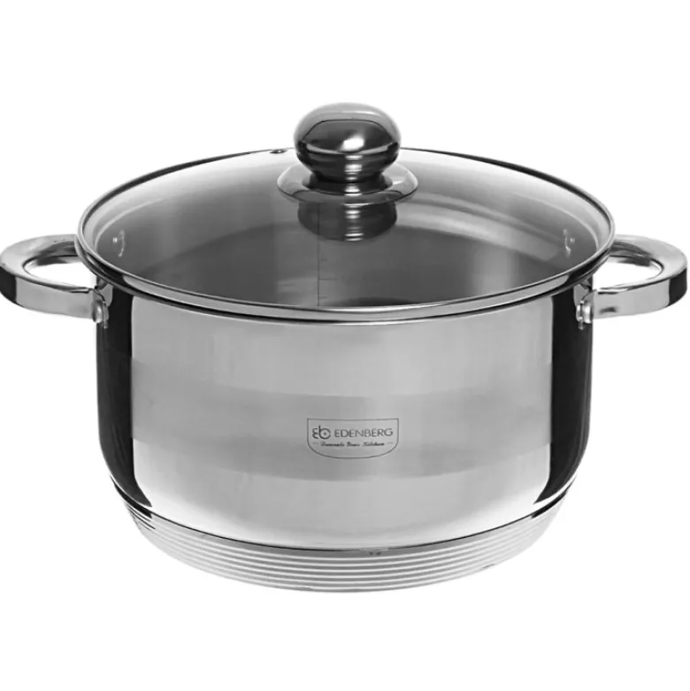 Garnek ze stali z pokrywką Edenberg EB 3008 7.7 L INDUKCJA