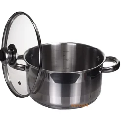 Garnek z pokrywką KingHoff KH 4326 1.0 L stalowy INDUKCJA
