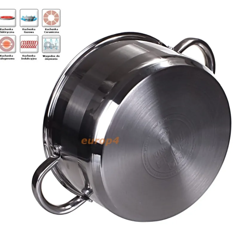 Garnek z pokrywką KingHoff KH 4326 1.0 L stalowy INDUKCJA