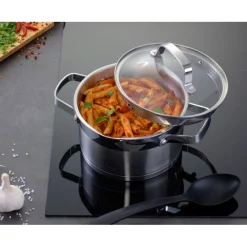 Garnek z pokrywką ze stali nierdzewnej 24 cm MG Home Professional