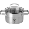 Garnek z pokrywką ze stali nierdzewnej 18 cm MG Home Professional