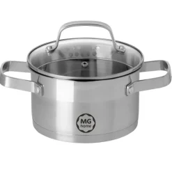 Garnek z pokrywką ze stali nierdzewnej 18 cm MG Home Professional