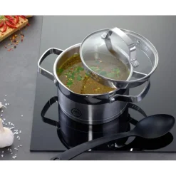 Garnek z pokrywką ze stali nierdzewnej 18 cm MG Home Professional