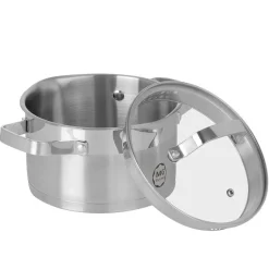 Garnek z pokrywką ze stali nierdzewnej 20 cm MG Home Professional