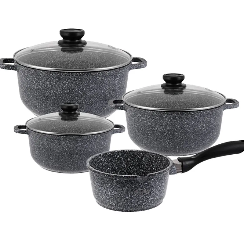 Garnki marmurowe Hoffman HF 7763 Zestaw garnków + rondel indukcja