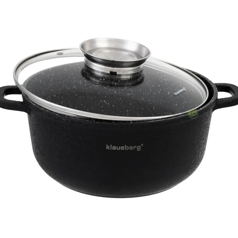 Garnki marmurowe Klausberg KB 7359 Zestaw garnków granitowych indukcyjnych
