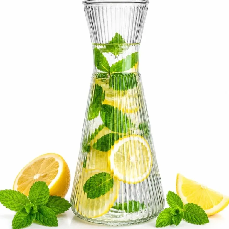 Karafka szklana 1000 ml do wody lemoniady szkło ryflowane Tragar