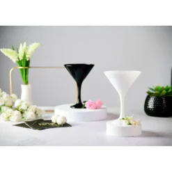 Kieliszki do martini Glasmark 150 ml komplet 6 sztuk czarne i białe