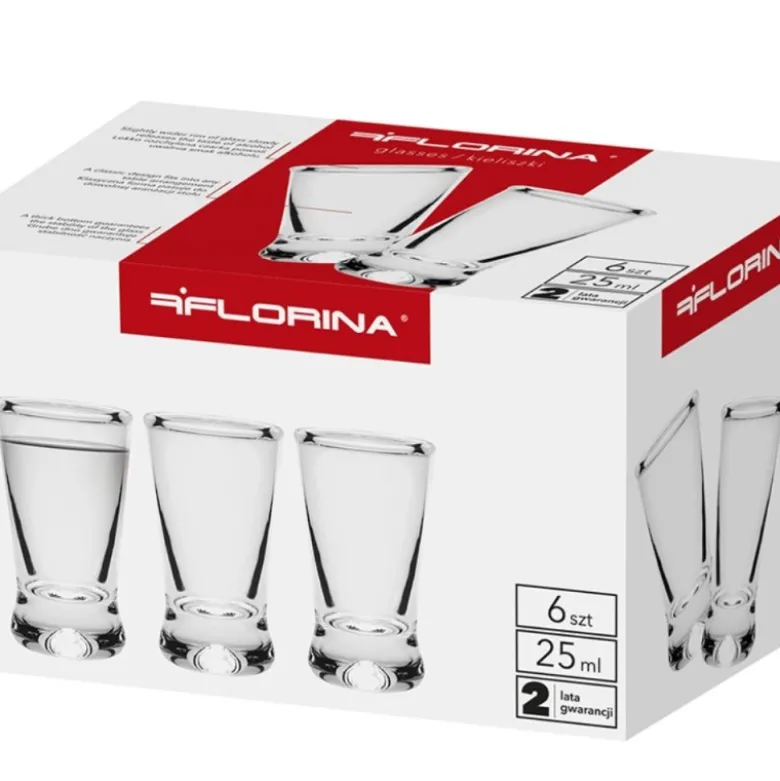Kieliszki do wódki 25 ml Florina komplet 6 sztuk