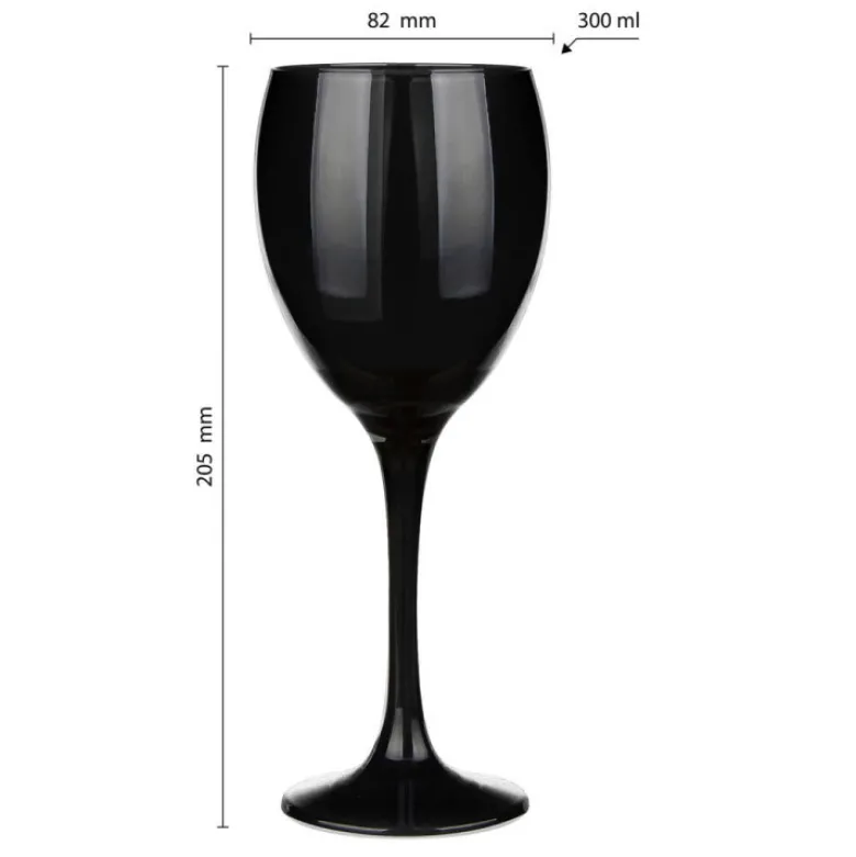 Kieliszki do wina Glasmark Czarne 300 ml komplet 6 sztuk