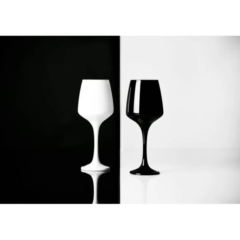 Kieliszki do wina Glasmark 360 ml komplet 6 sztuk czarne i białe