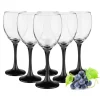 Kieliszki do wina Glasmark 300 ml komplet 6 sztuk z czarną nóżką