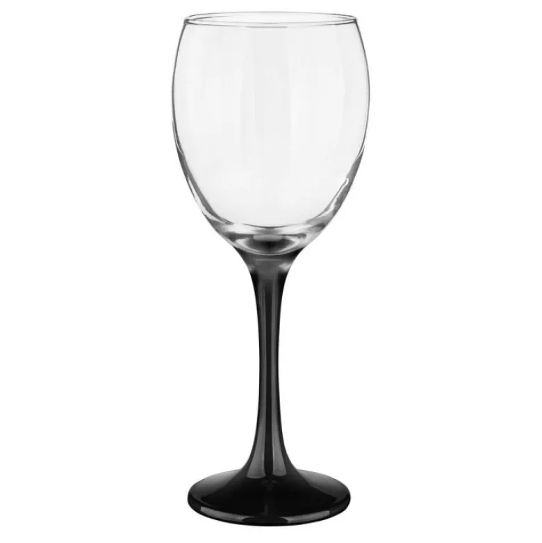 Kieliszki do wina Glasmark 300 ml komplet 6 sztuk z czarną nóżką