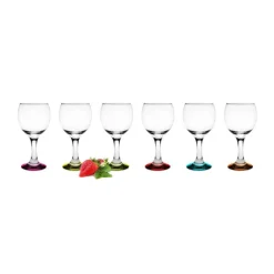 Kieliszki do wina 220 ml Glasmark komplet 6 sztuk kolorowe dno