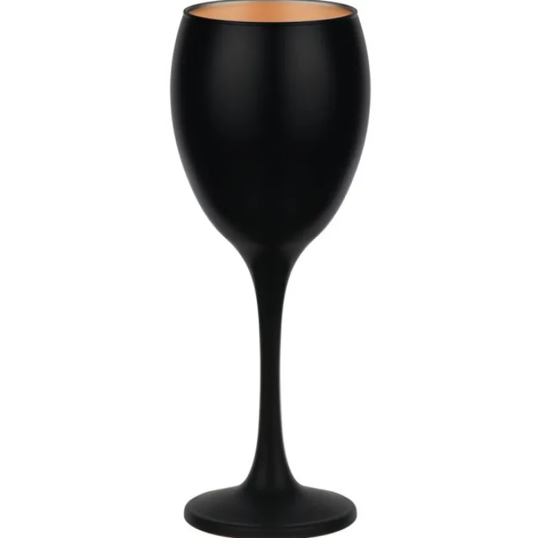Kieliszki do wina 300 ml Glasmark Glamour komplet 6 sztuk czarno-złote